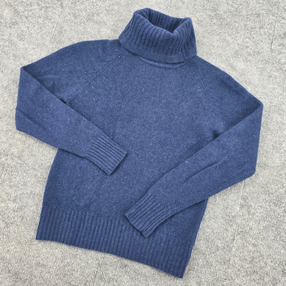 Vintage Duet Creations Navy Blue Lambswool Angora Turtleneck Sweater Medium